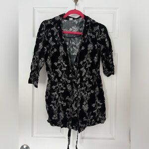 Black floral old navy romper